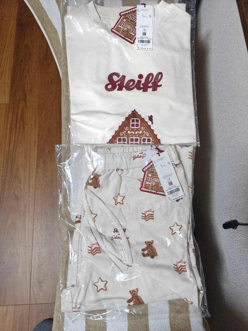ジェラートピケ　シュタイフ　ワンポイントTシャツ＆ロングパンツ 上下セット