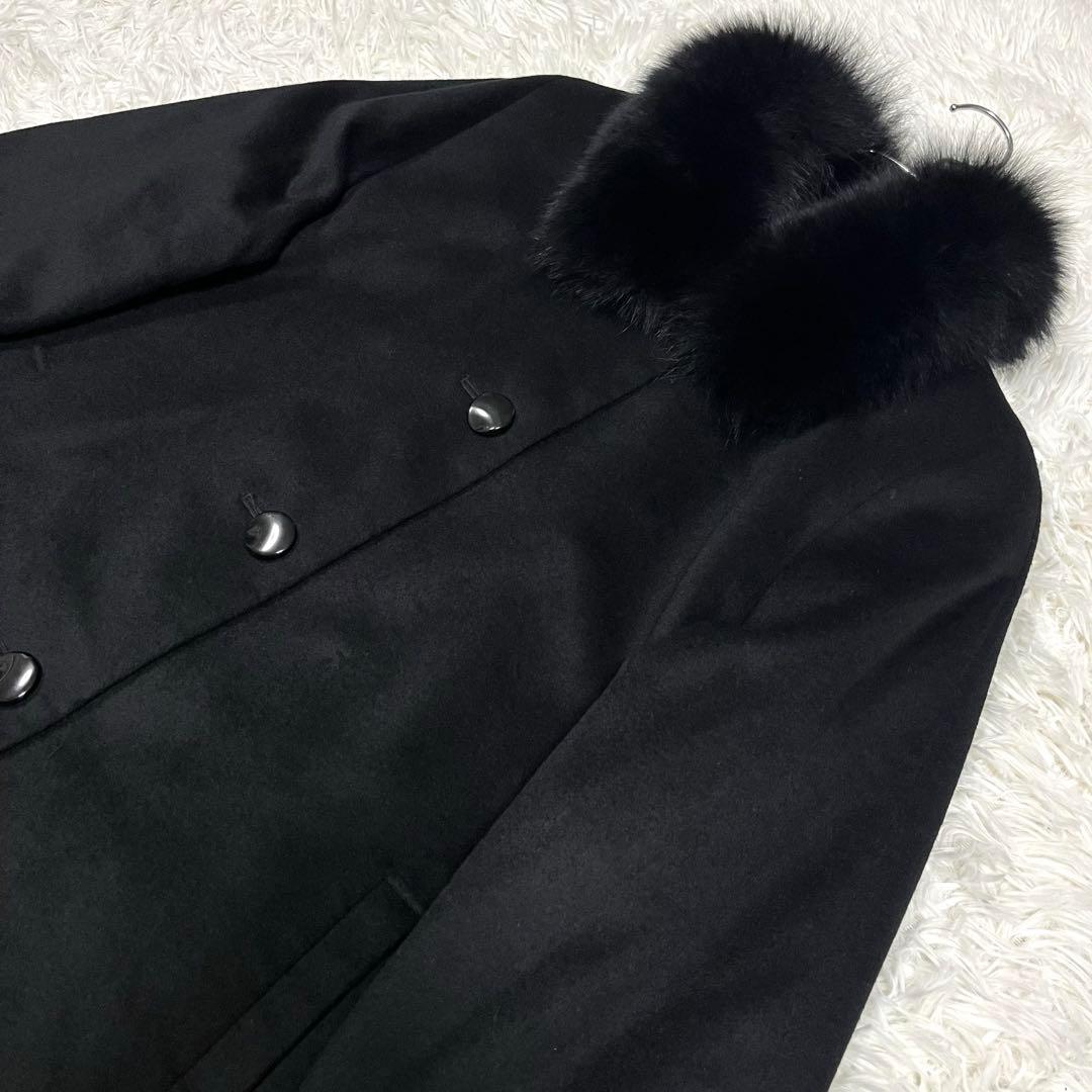 カシミヤ100％ロングコート S&Imprime フォックスファー サイズXL