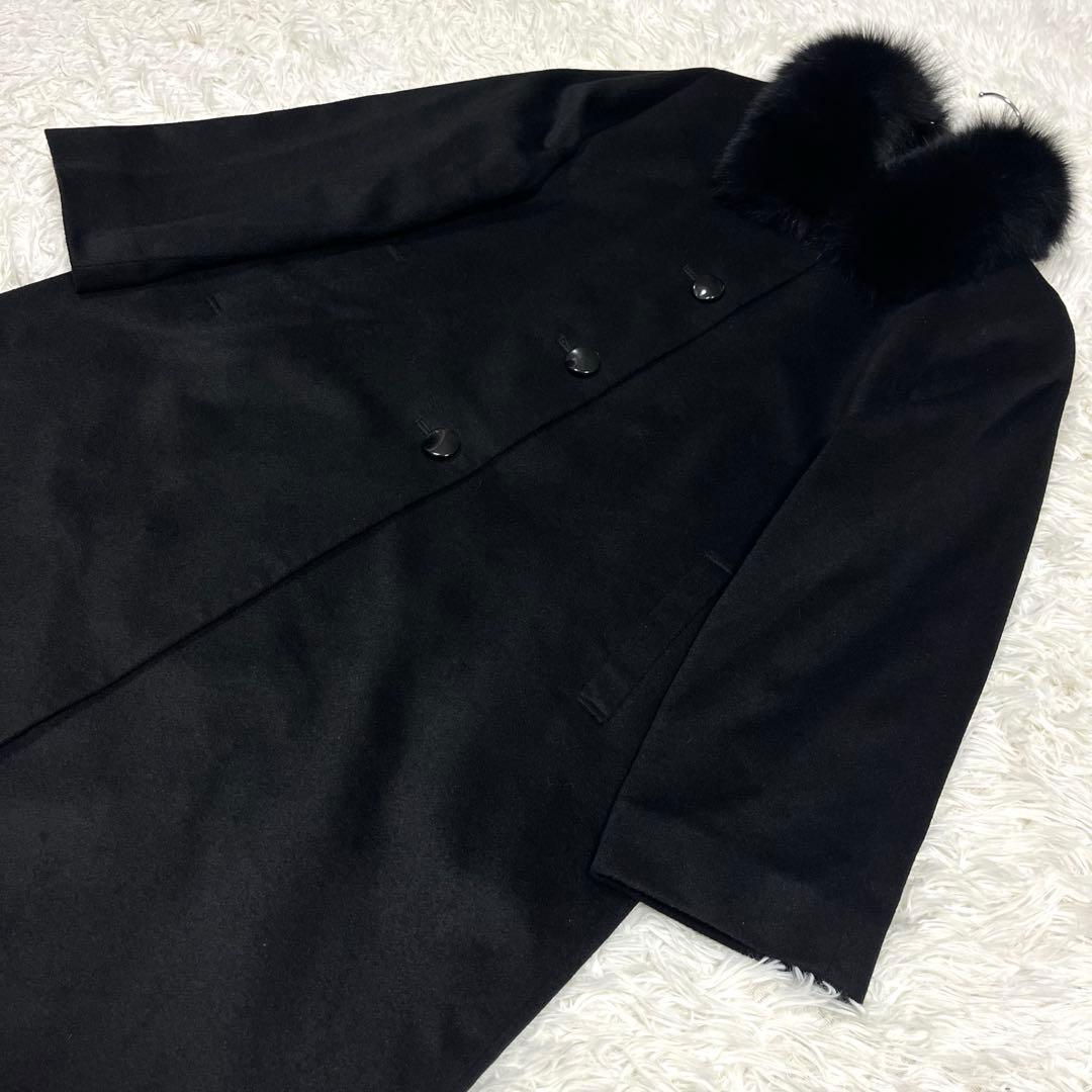 カシミヤ100％ロングコート S&Imprime フォックスファー サイズXL