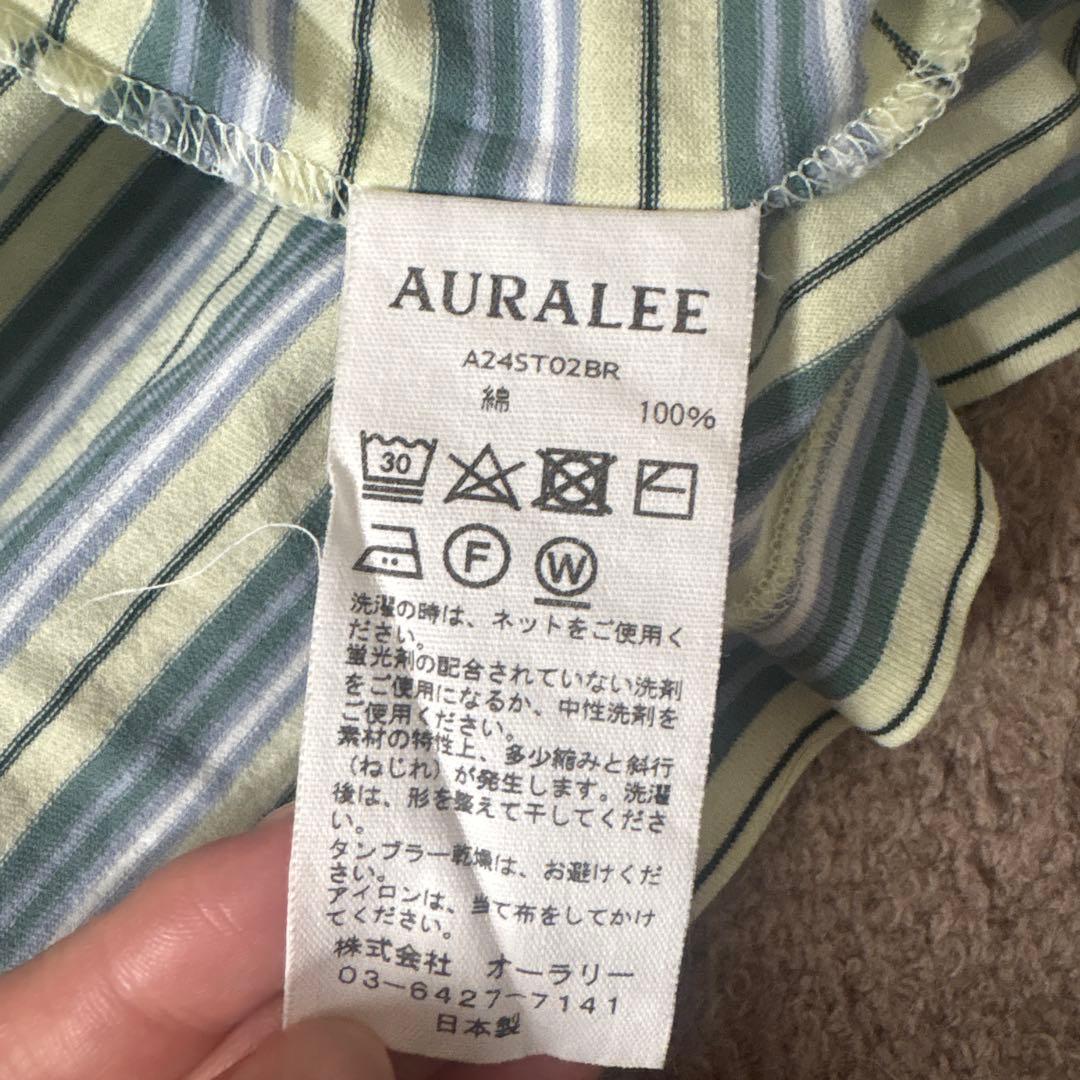AURALEE ストライプ Tシャツ