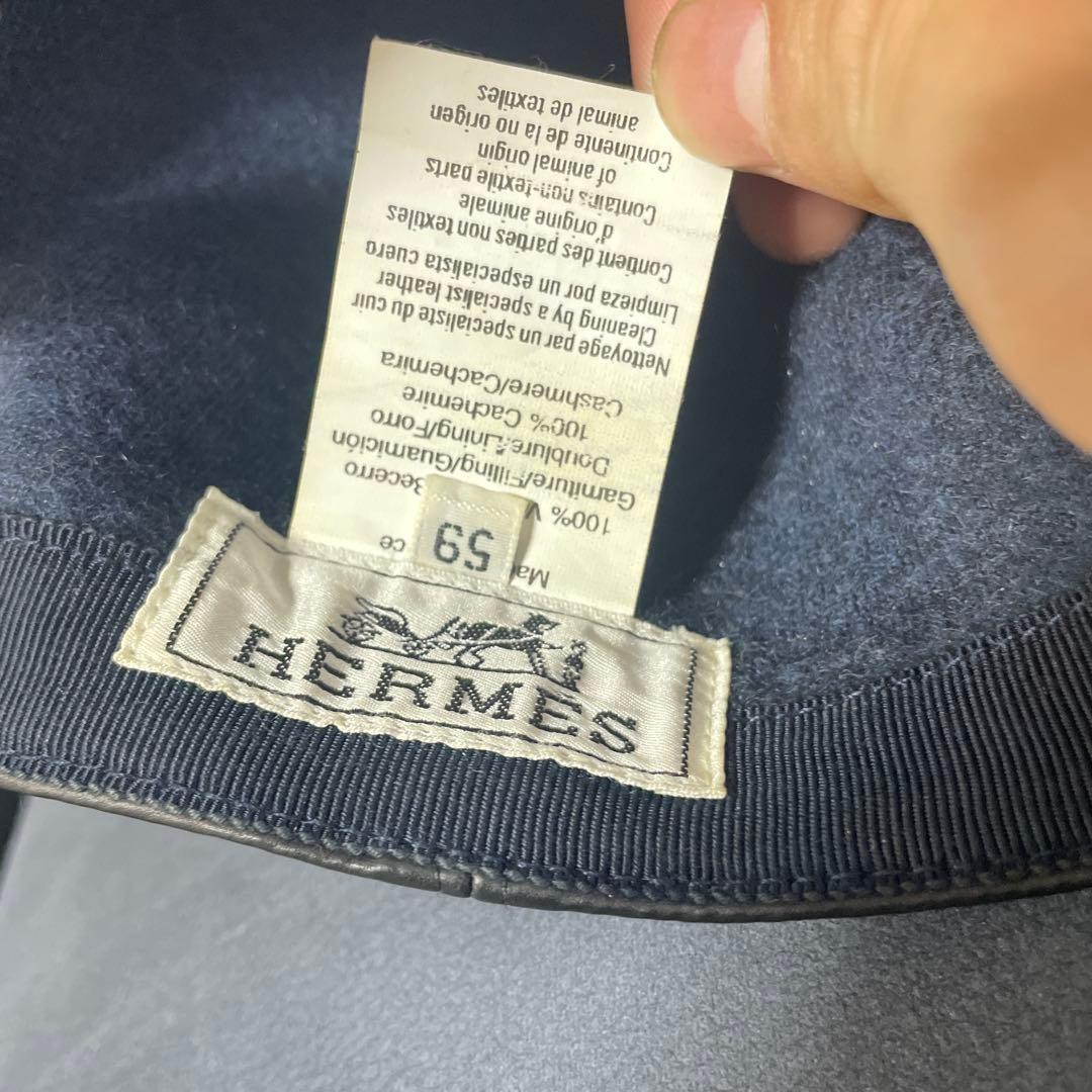 R*O様 HERMES エルメス　レザーキャップ　黒　メンズ　サイズ59