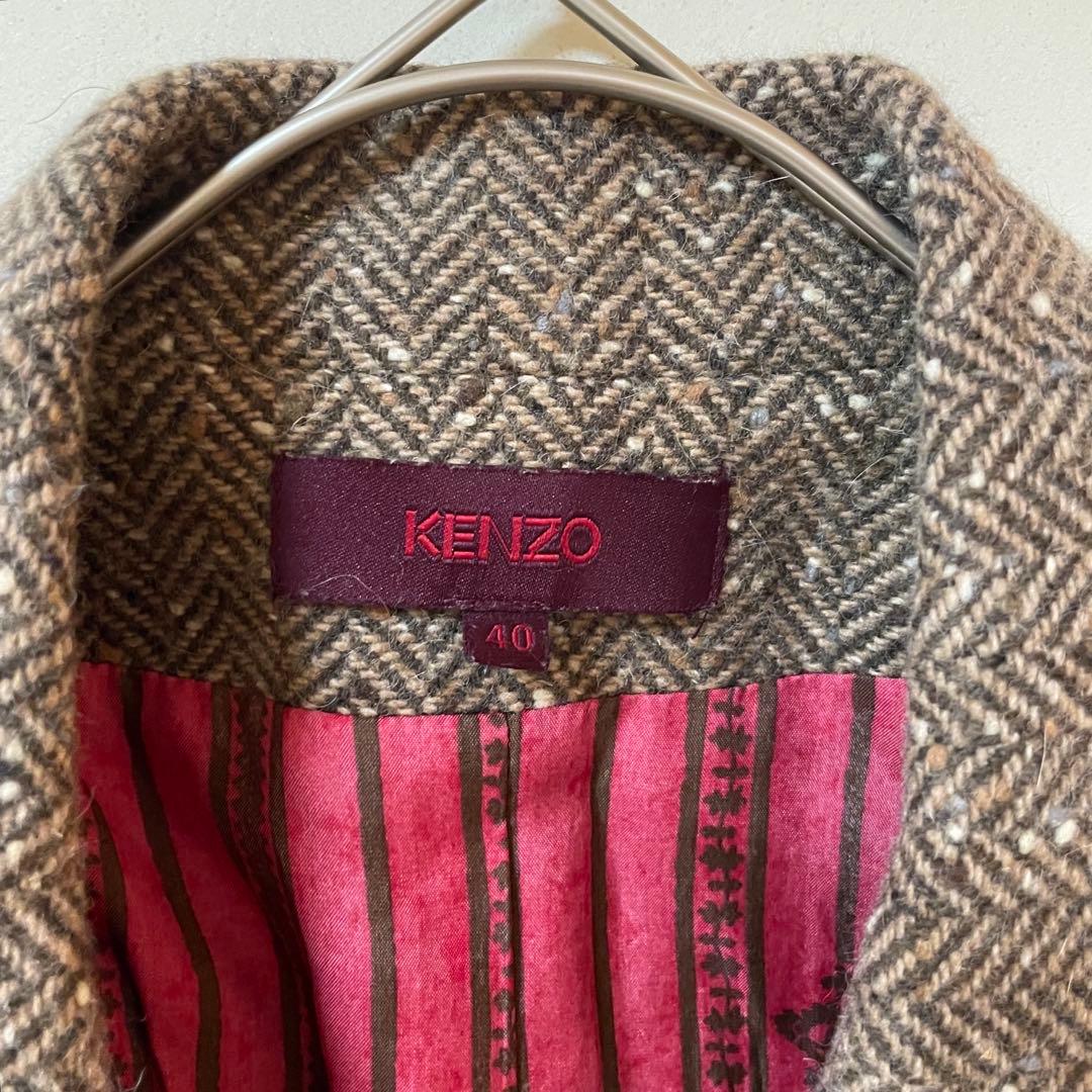 極美品✨ KENZO ケンゾー テーラードジャケット アンゴラ ヘンリボーン