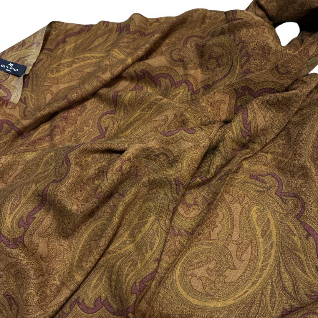 【極美品】ETRO エトロ カシミヤ×シルク イタリア 大判ストール スカーフ