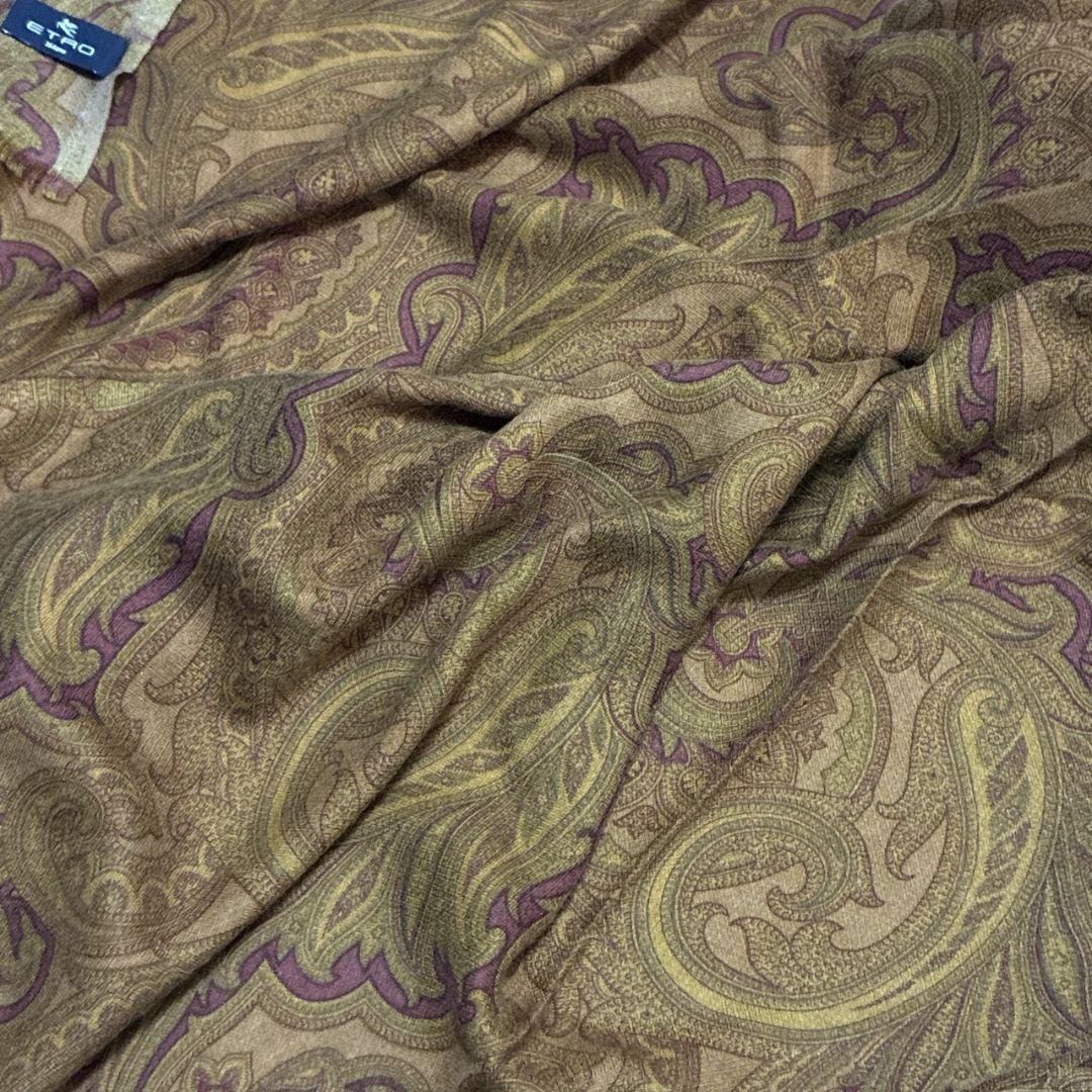 【極美品】ETRO エトロ カシミヤ×シルク イタリア 大判ストール スカーフ