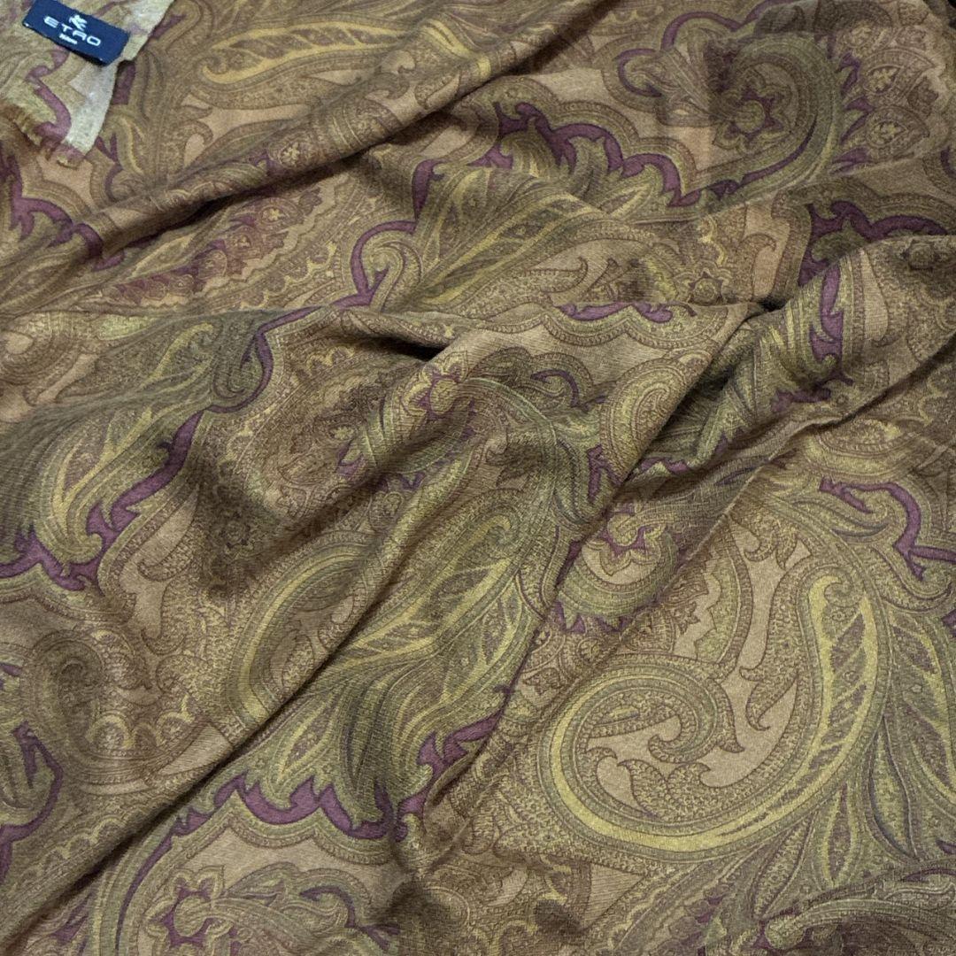 【極美品】ETRO エトロ カシミヤ×シルク イタリア 大判ストール スカーフ