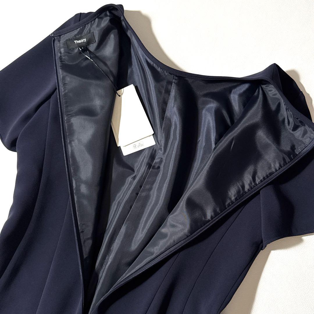 タグ付き 23ss セオリー ネイビー フレアワンピース セレモニー L XL