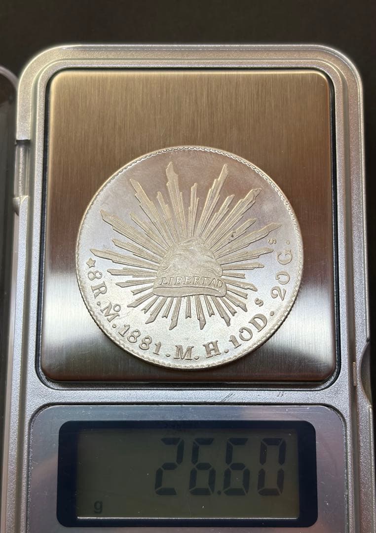 1881年メキシコ 本物8レアル銀貨★大型貿易銀