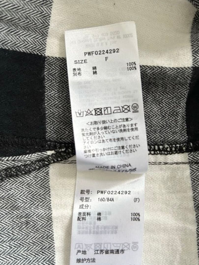 ジェラートピケ ジョエルロブション コラボ チェックネルシャツワンピース
