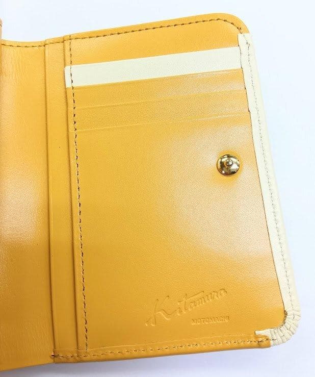Kitamura/キタムラ★レザー・二折財布 がま口 キャメル