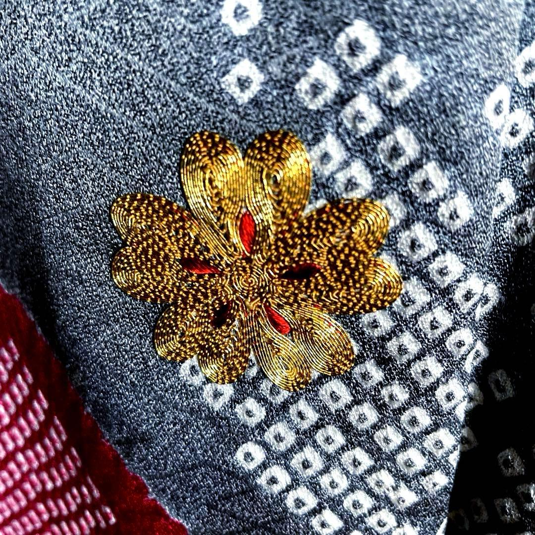 振袖フルセット　高身長　絞り　手刺繍　成人式振袖　振袖　裄丈72➕サイズ