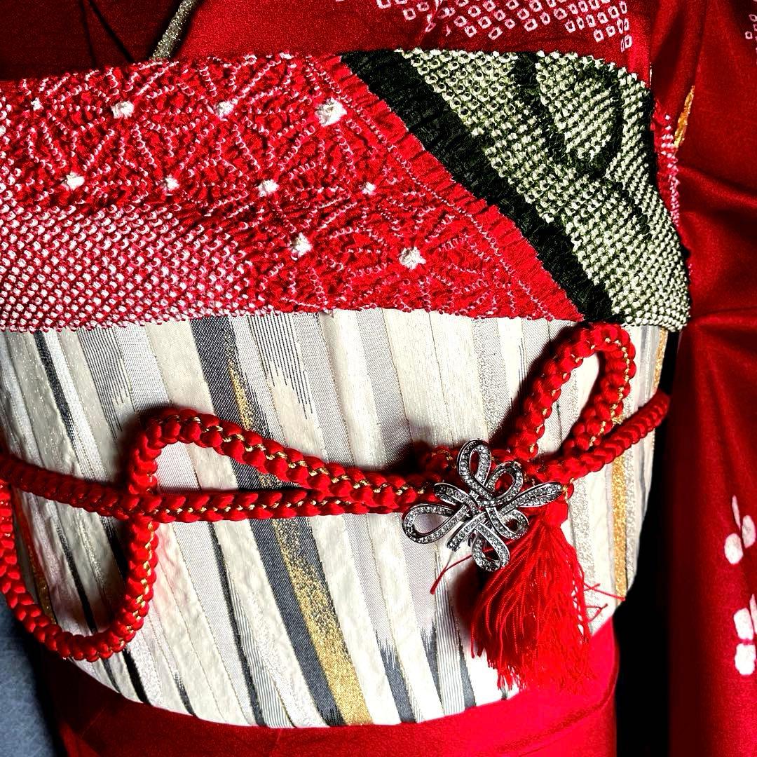 振袖フルセット　高身長　絞り　手刺繍　成人式振袖　振袖　裄丈72➕サイズ