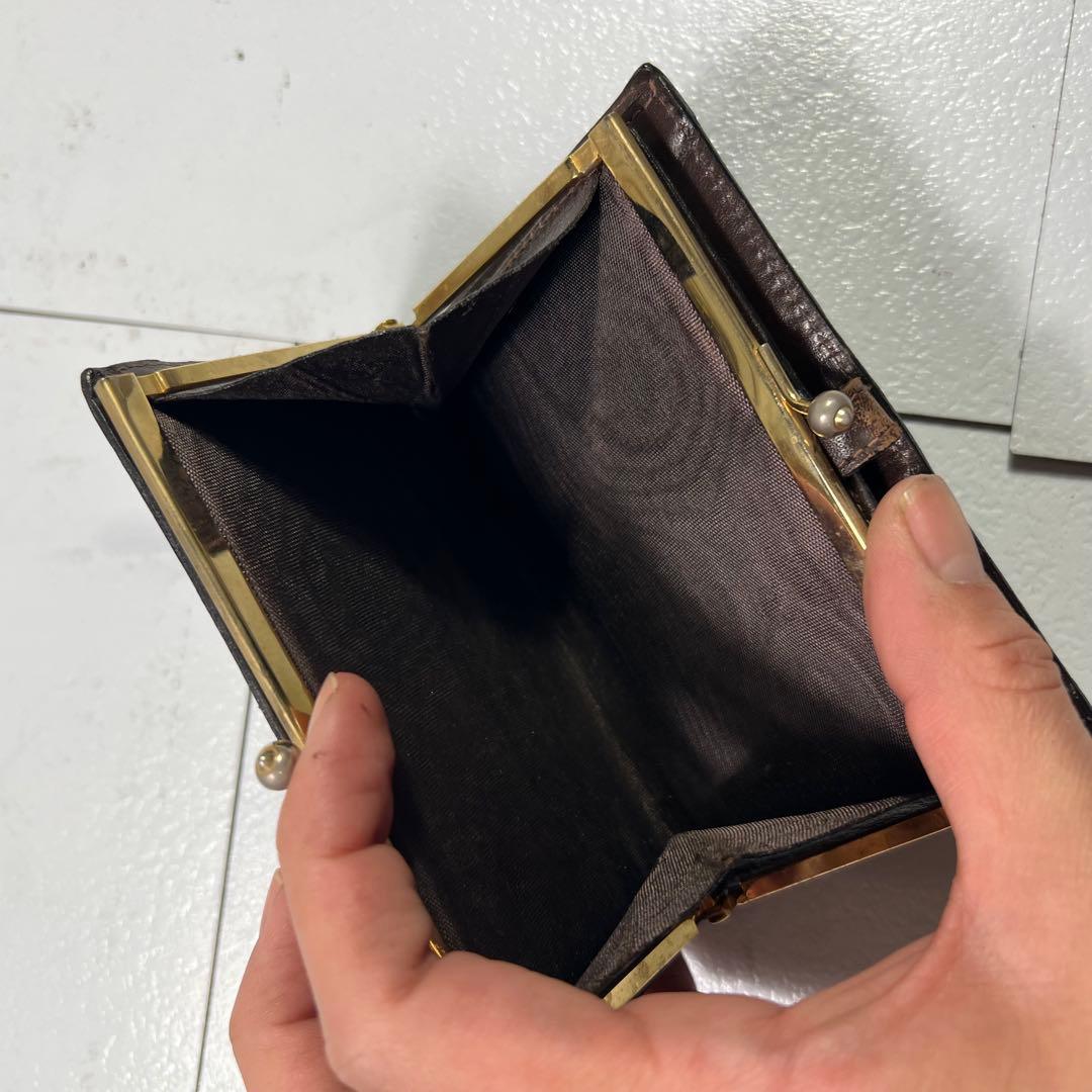 FENDI フェンディ 折り財布 がま口 ズッカ柄 ブラウン