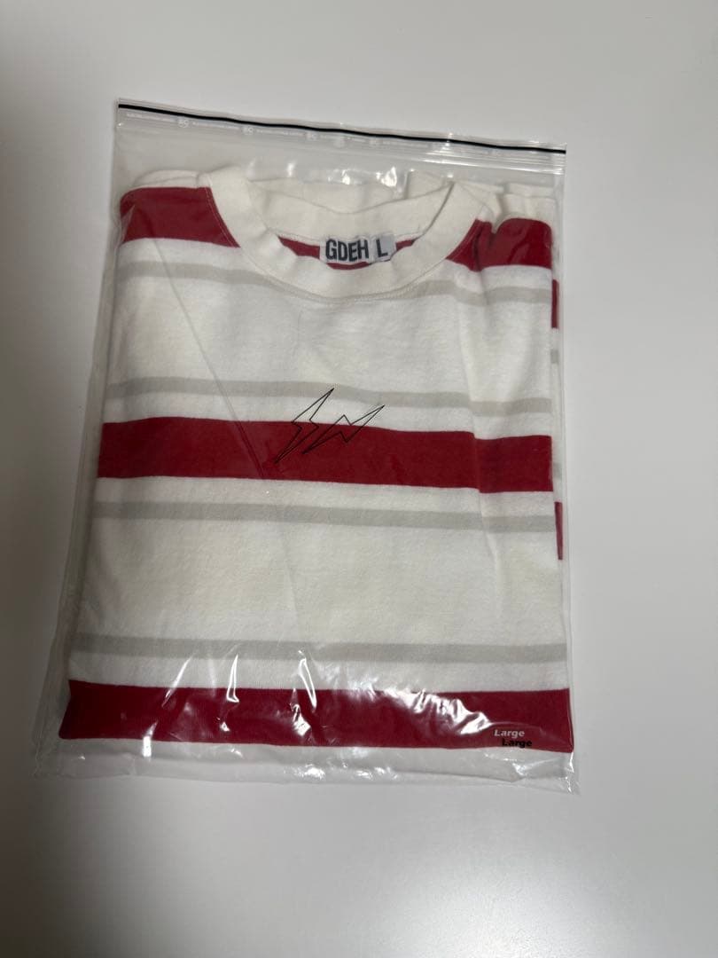 GoodEnoughボーダーロングスリーブTシャツ表記（L）