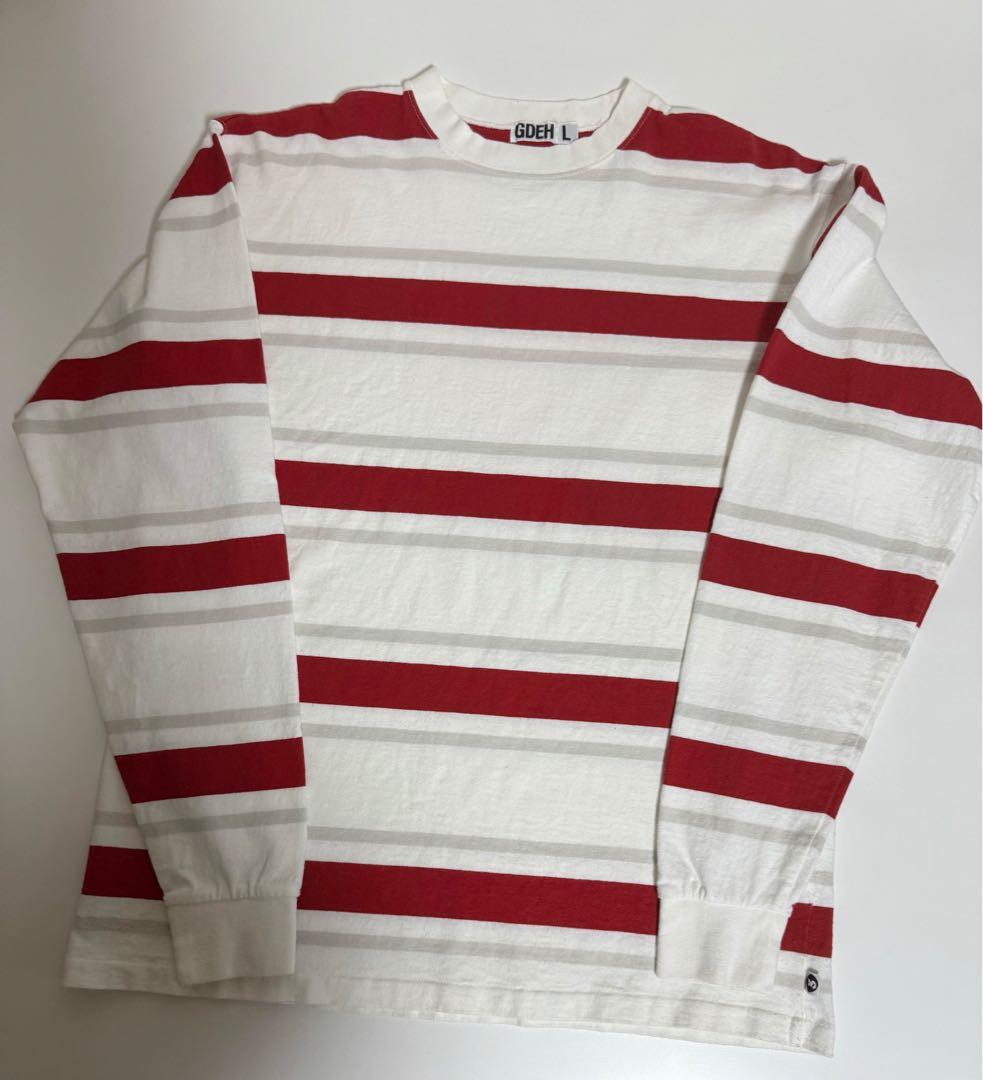 GoodEnoughボーダーロングスリーブTシャツ表記（L）