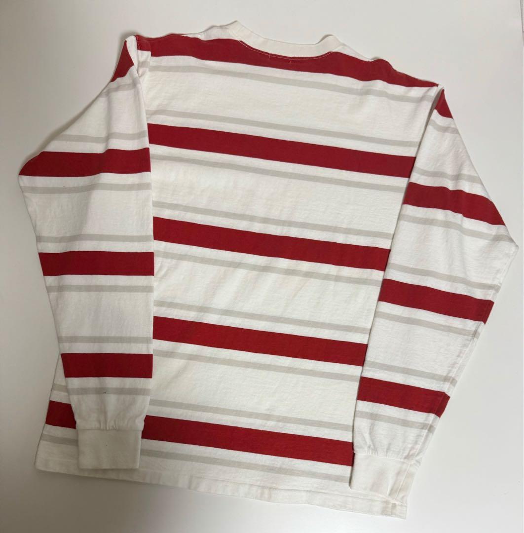 GoodEnoughボーダーロングスリーブTシャツ表記（L）