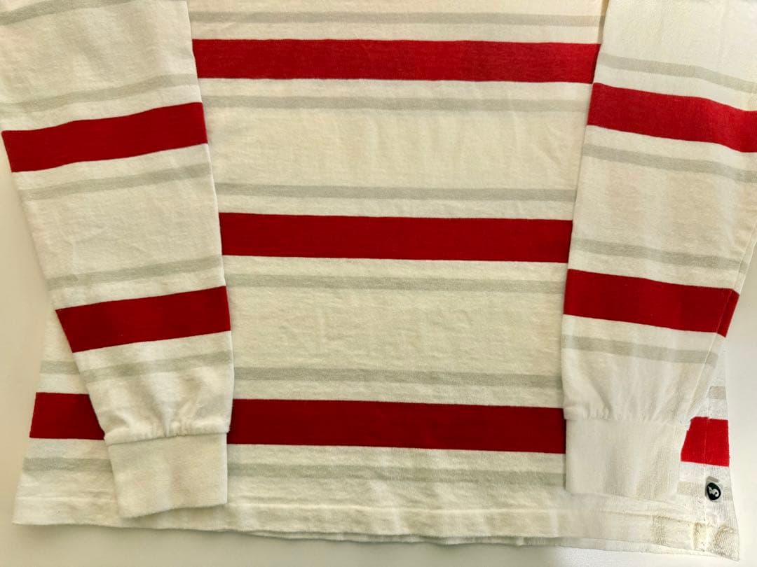 GoodEnoughボーダーロングスリーブTシャツ表記（L）