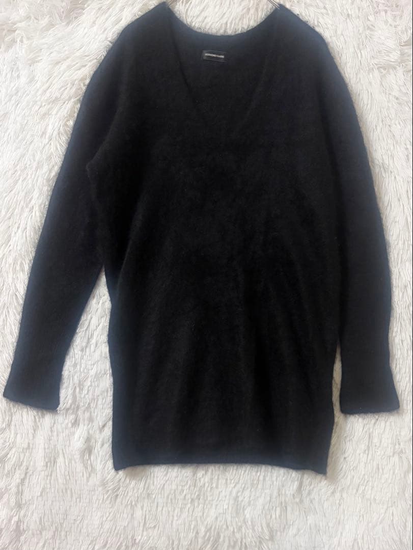 極美品☆ドゥーズィエムクラス カシミヤ100 Vネックニット 黒
