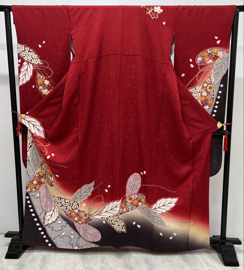 振り袖　フルセット　別誂長襦袢　金彩加工　刺繍入り　成人式　重ね襟付き　781