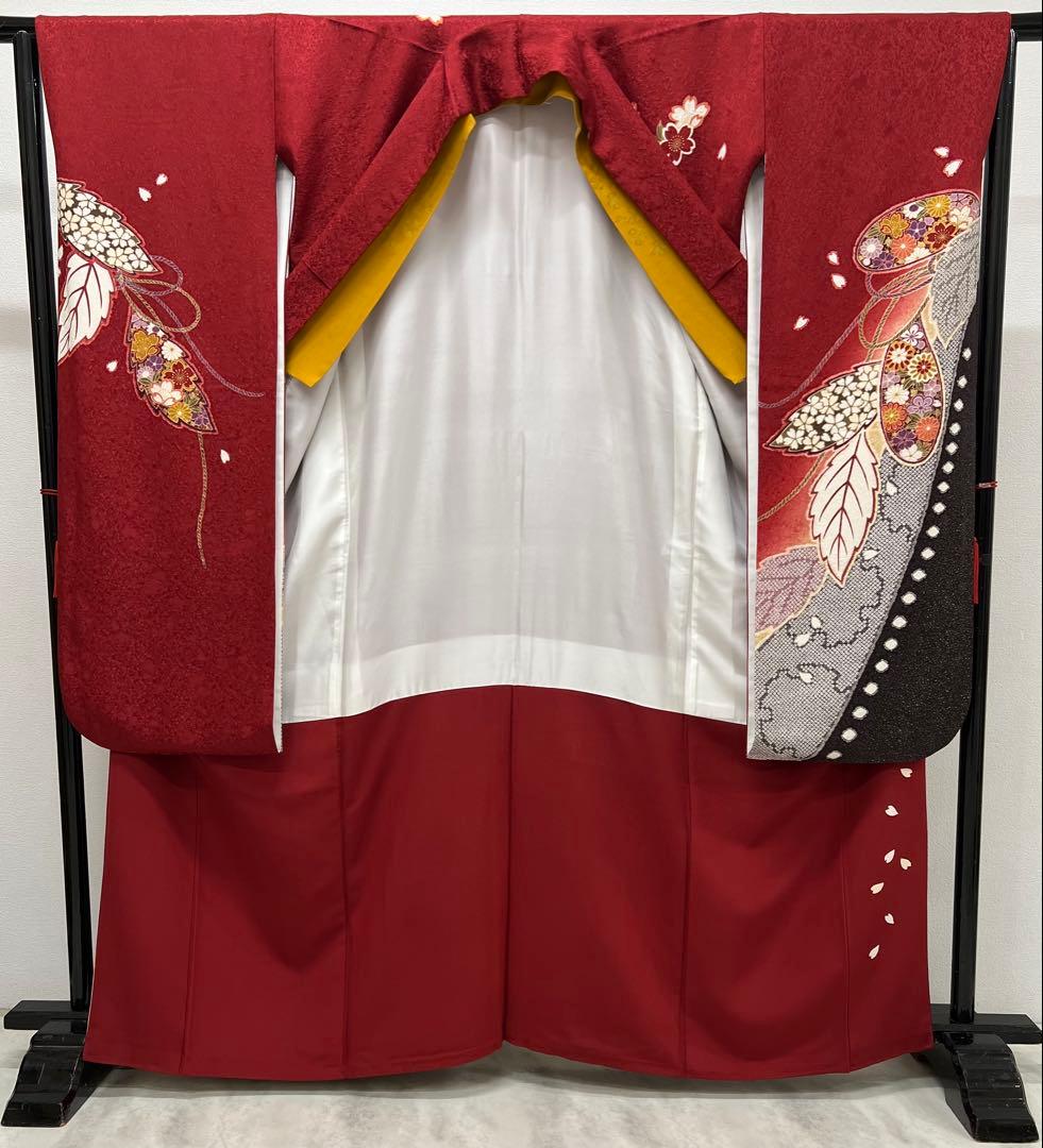 振り袖　フルセット　別誂長襦袢　金彩加工　刺繍入り　成人式　重ね襟付き　781