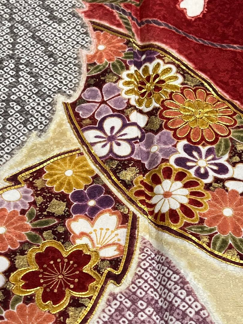 振り袖　フルセット　別誂長襦袢　金彩加工　刺繍入り　成人式　重ね襟付き　781