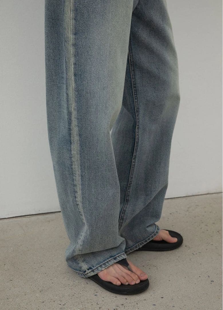 新品タグ付きOHOTORO brushed wide jeans long-S
