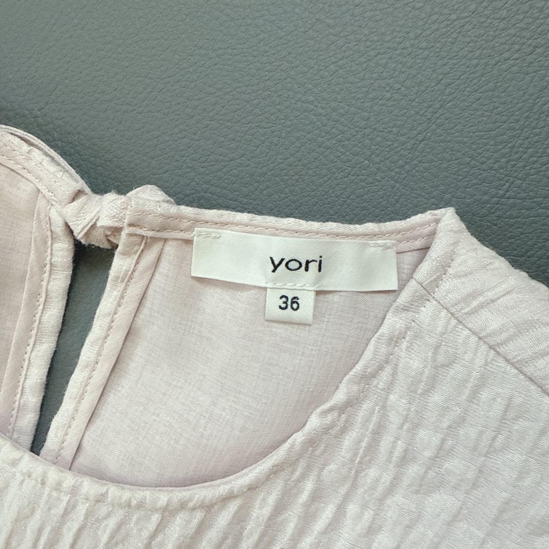 yori ヨリ フクレティアードブラウス カットソー ピンク 36サイズ