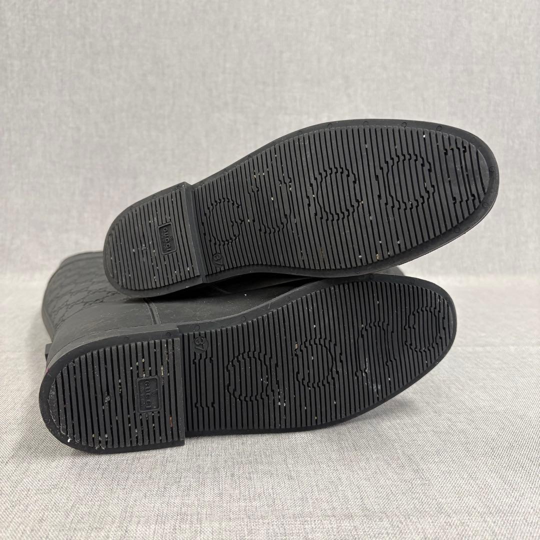 GUCCI グッチ レインブーツ ロングブーツ ブラック 長靴 24.0cm