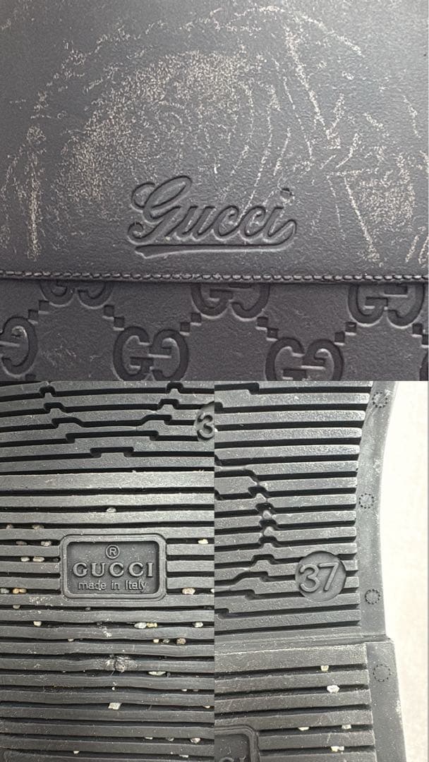 GUCCI グッチ レインブーツ ロングブーツ ブラック 長靴 24.0cm