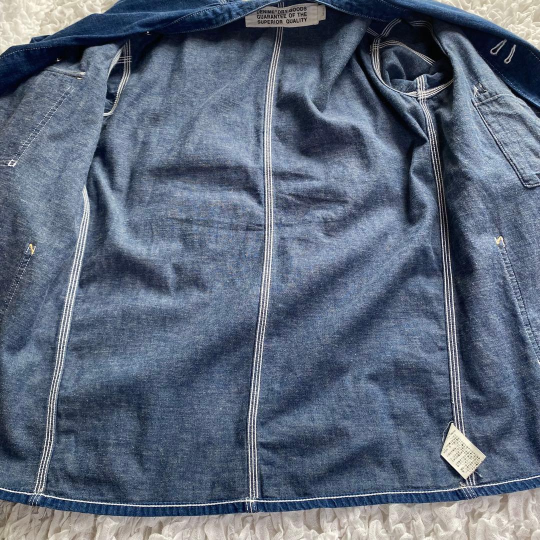 Denime ドゥニーム デニムカバーオール バンドカラー ワークジャケット L