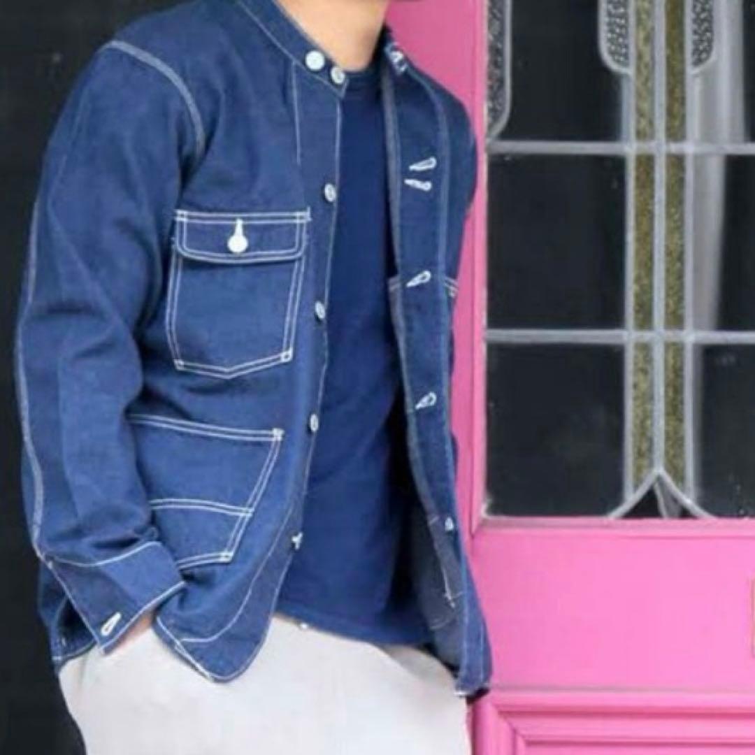 Denime ドゥニーム デニムカバーオール バンドカラー ワークジャケット L