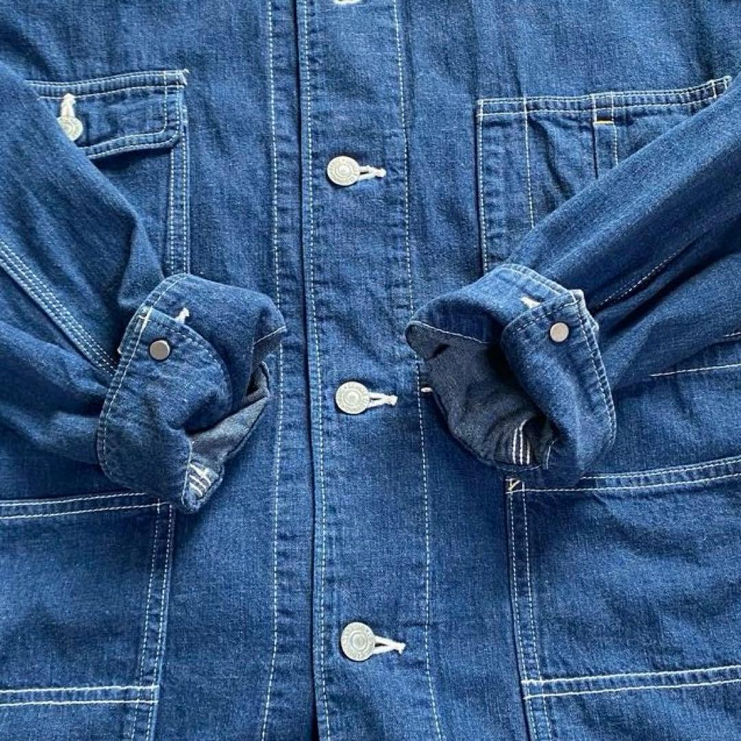 Denime ドゥニーム デニムカバーオール バンドカラー ワークジャケット L