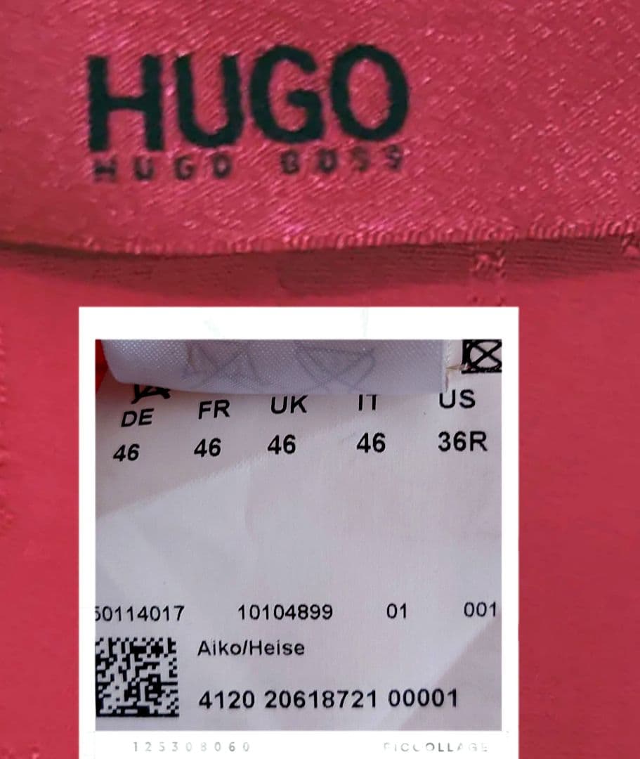 極美品【 HUGOBOS 】ジャケット/シングル/2つボタン/ブラック/裏地赤/