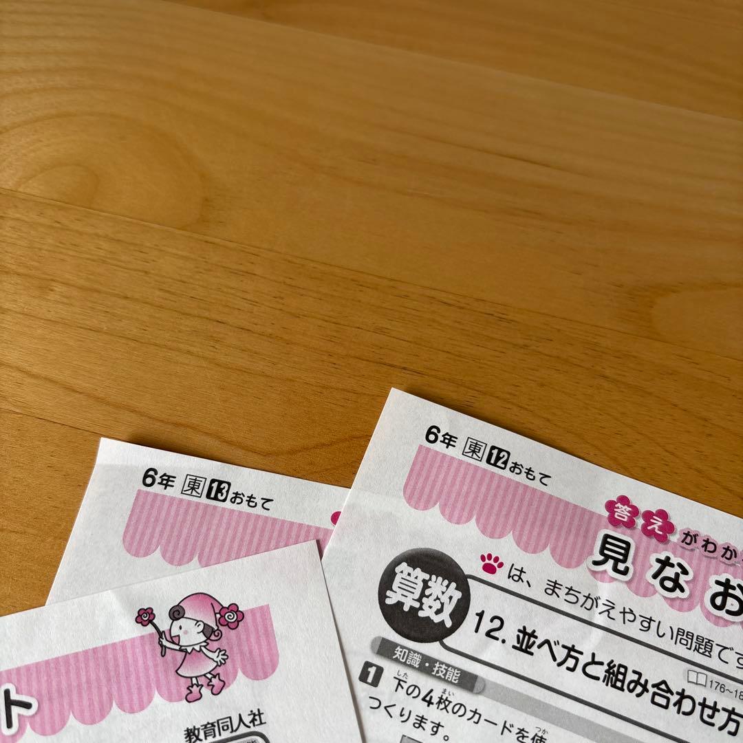 ⑤小学6年生　算数テストの見なおしシート　17枚
