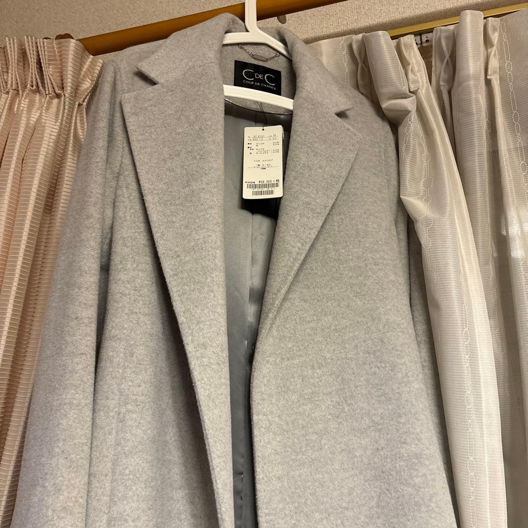 C de C グレー ロングコート 38