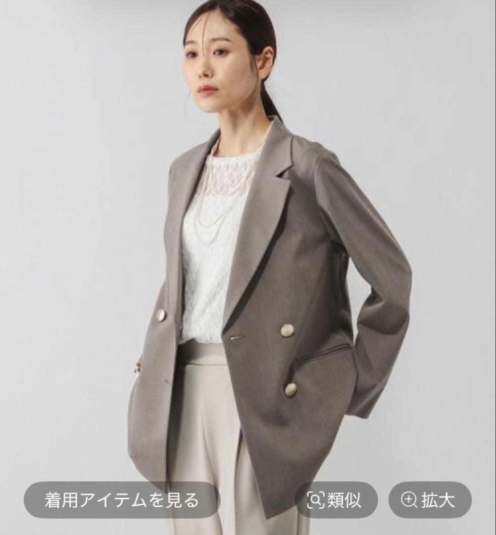 【新品未使用】ウツクシルエット　ダブルジャケット　モカ　Lサイズ　完売品