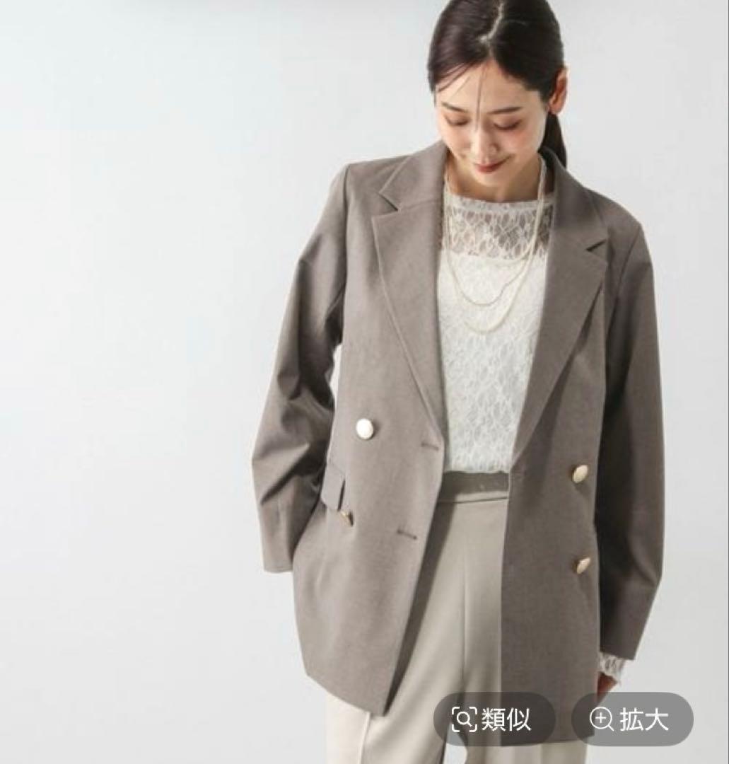 【新品未使用】ウツクシルエット　ダブルジャケット　モカ　Lサイズ　完売品