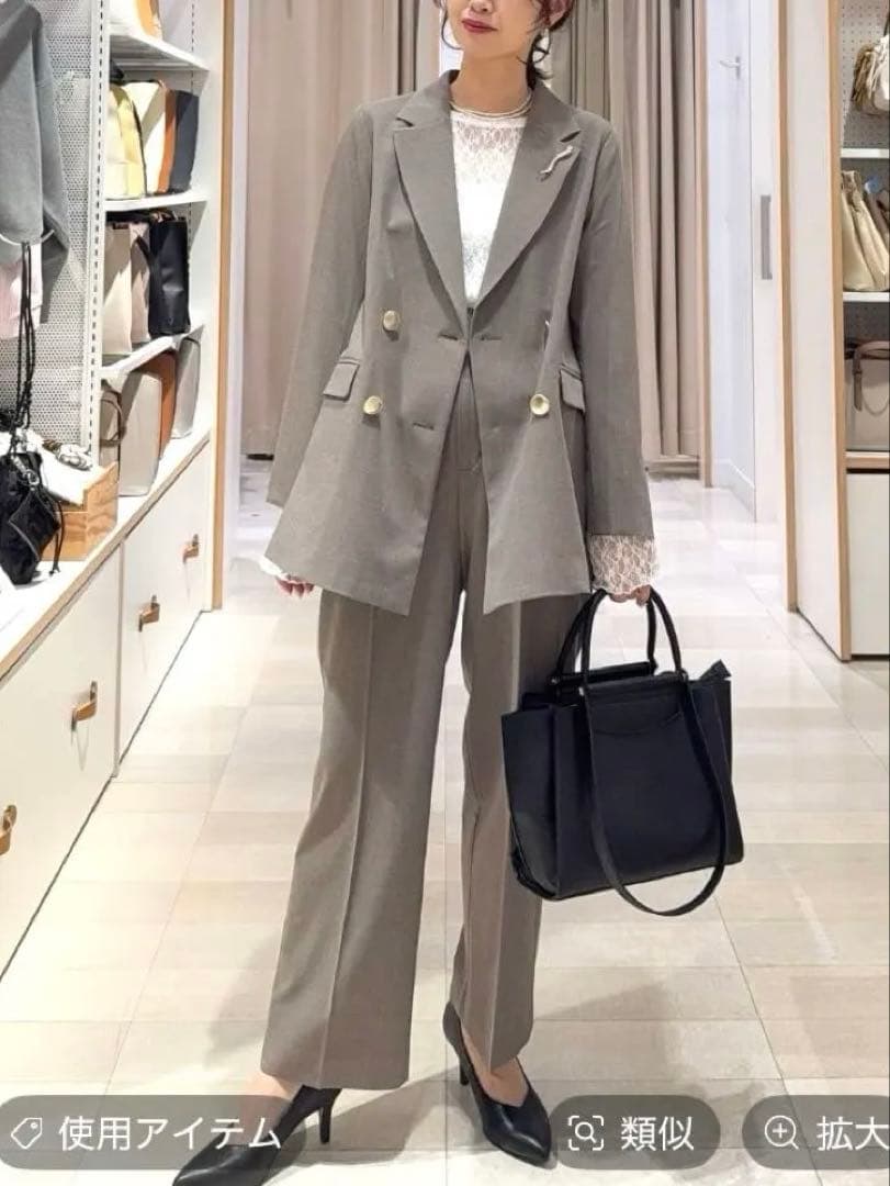 【新品未使用】ウツクシルエット　ダブルジャケット　モカ　Lサイズ　完売品