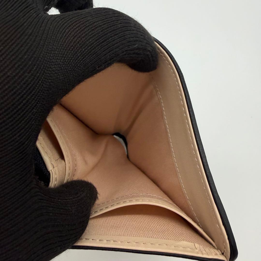 未使用級　土屋鞄 ガゼットコード ファスナー　二つ折り財布 レザー ブラック