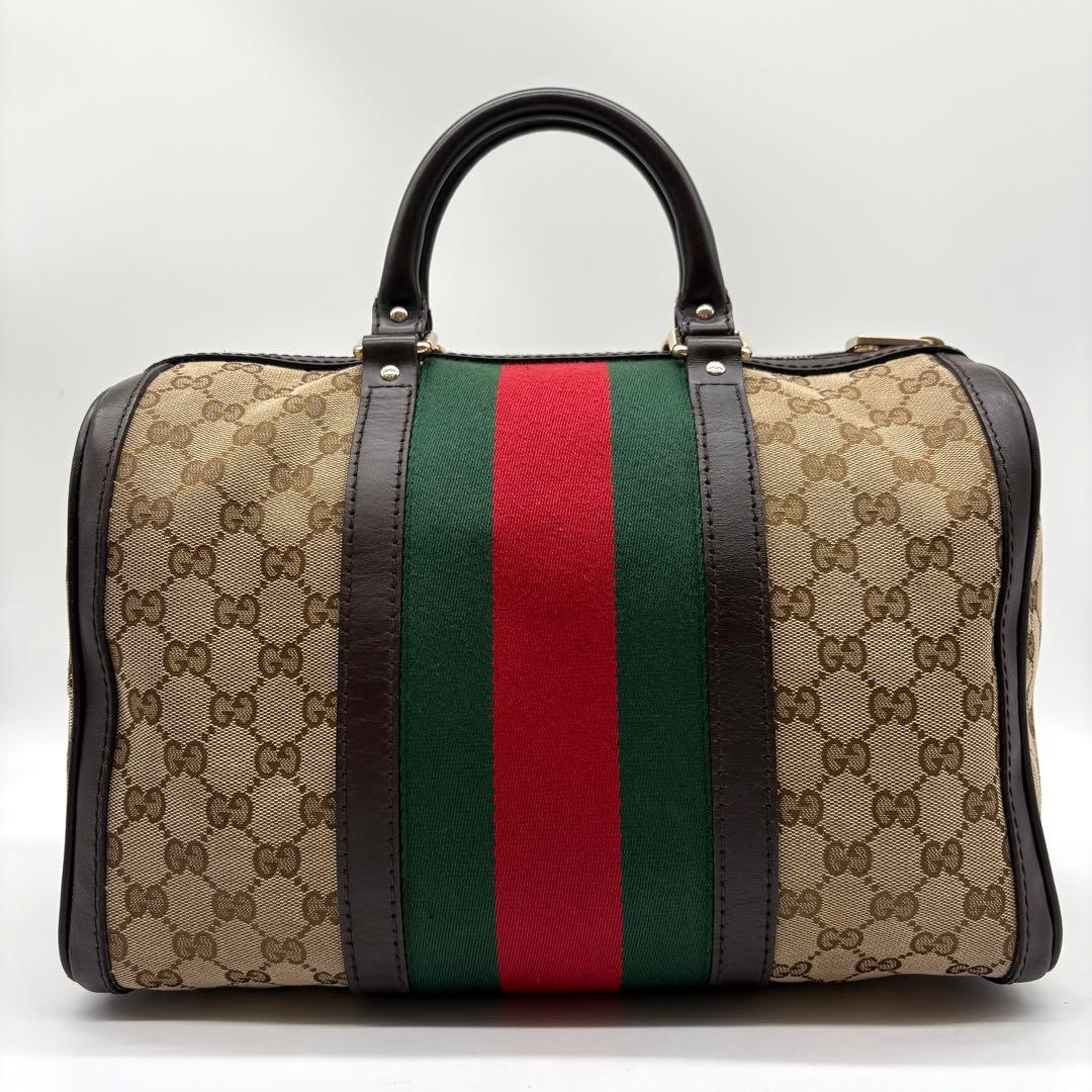【極美品】GUCCI ボストンバッグ GGキャンバス シェリーライン 2way