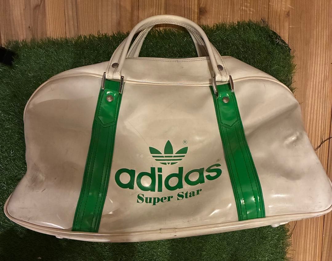 adidas Super Star 80s ボストンバッグ ホワイト/グリーン