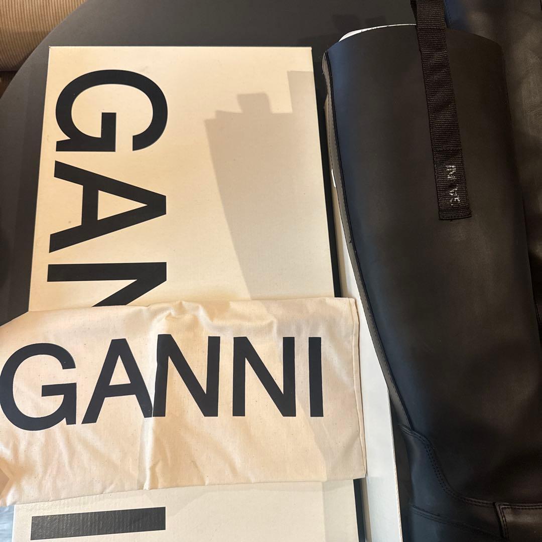 GANNI ブラック ロングブーツ　37サイズ