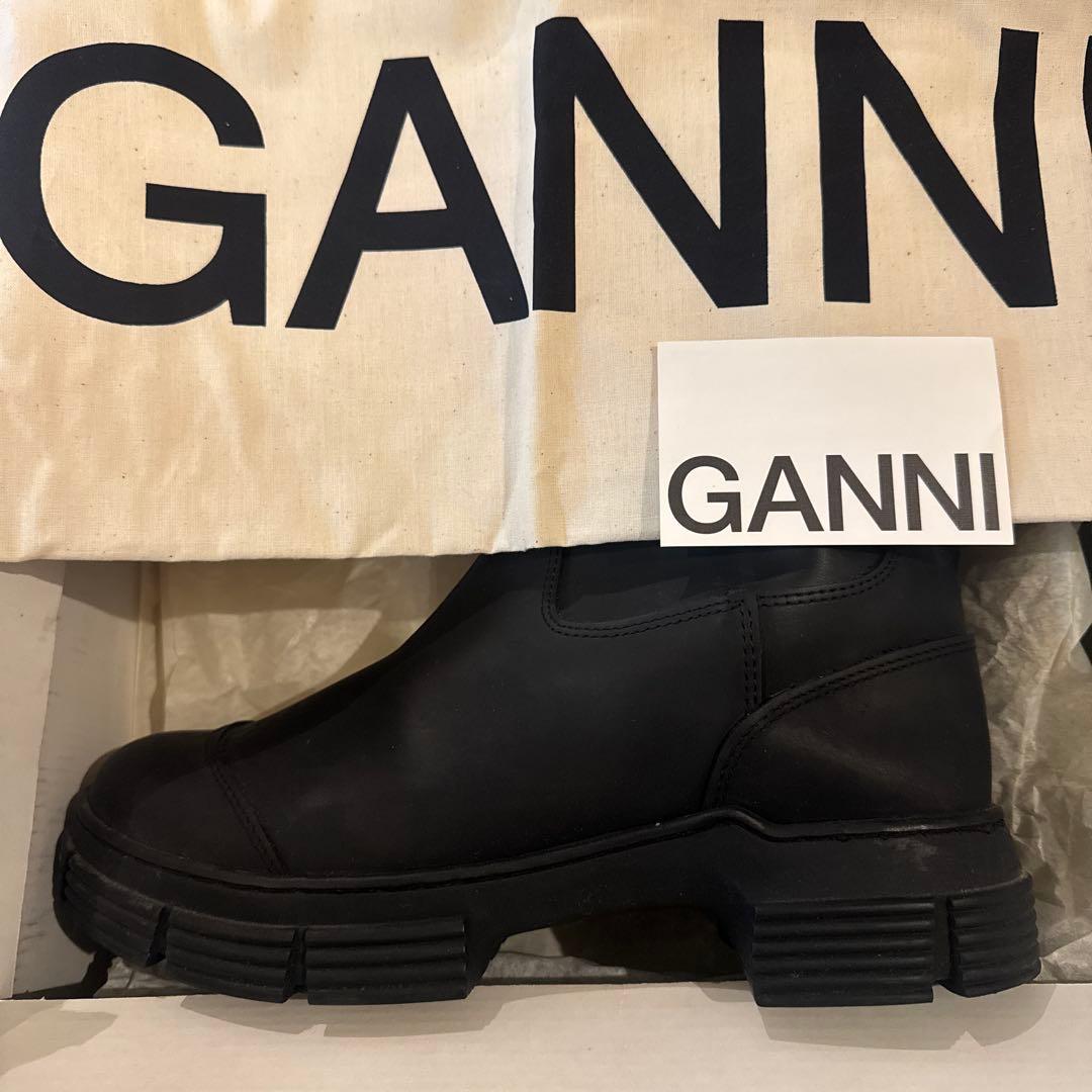 GANNI ブラック ロングブーツ　37サイズ