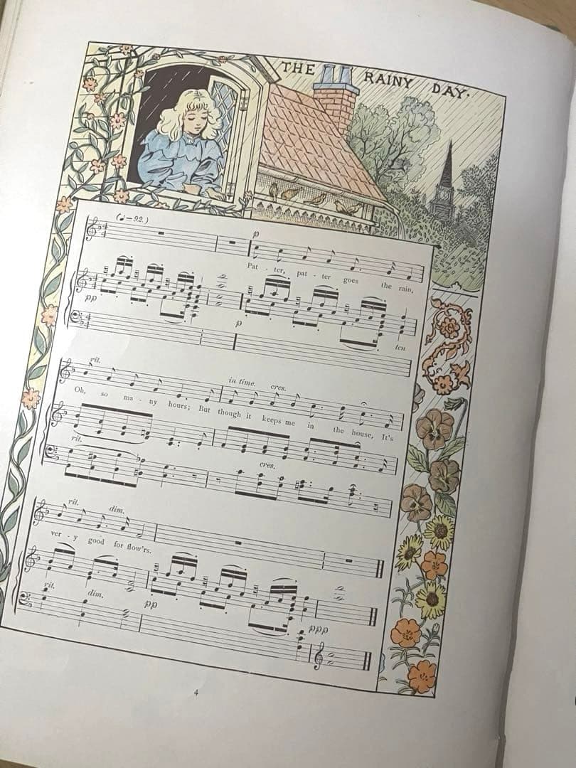 No.457希少 アンティーク 古書 洋書 児童書 樂譜絵本 イギリス童謡
