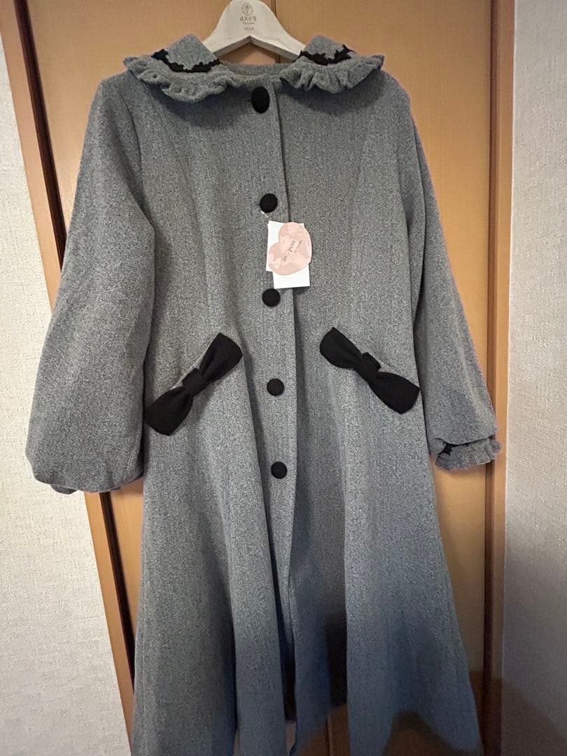 青木美沙子　しまむら　しまみさ　パネル切り替えロングコート　グレー M