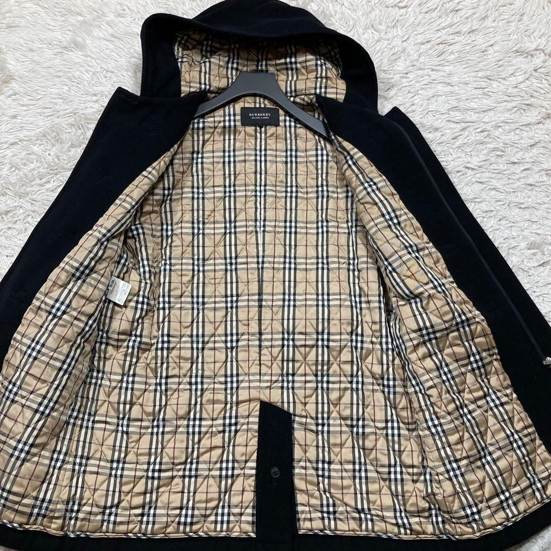 極美品 入手困難 バーバリーブラックレーベル ダッフルコート ノバチェック L