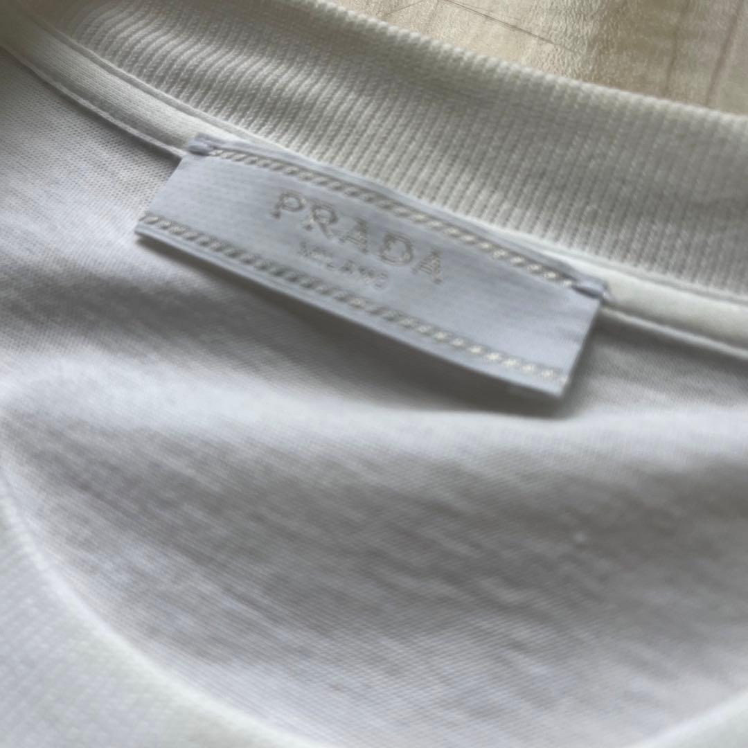 【激レア】PRADA プラダ　Tシャツ　三角ロゴ　袖　ワッペン　刺繍　プレート