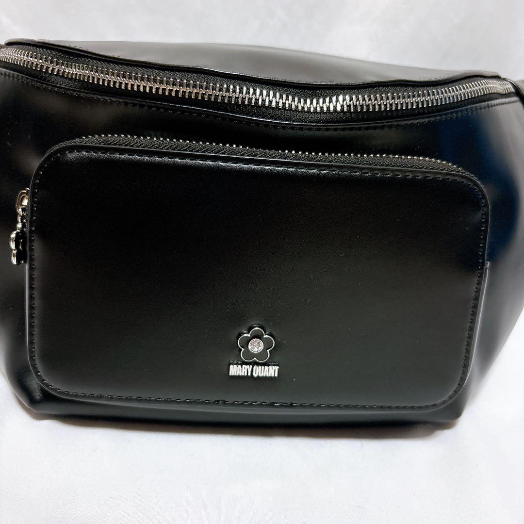 【美品✨】MARY QUANT マリークワント ブラック レザー ウエストポーチ