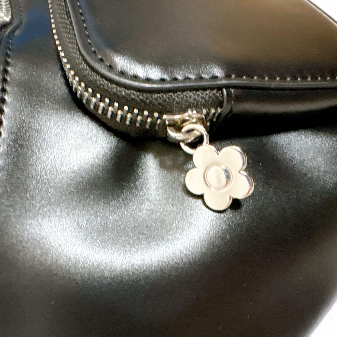 【美品✨】MARY QUANT マリークワント ブラック レザー ウエストポーチ