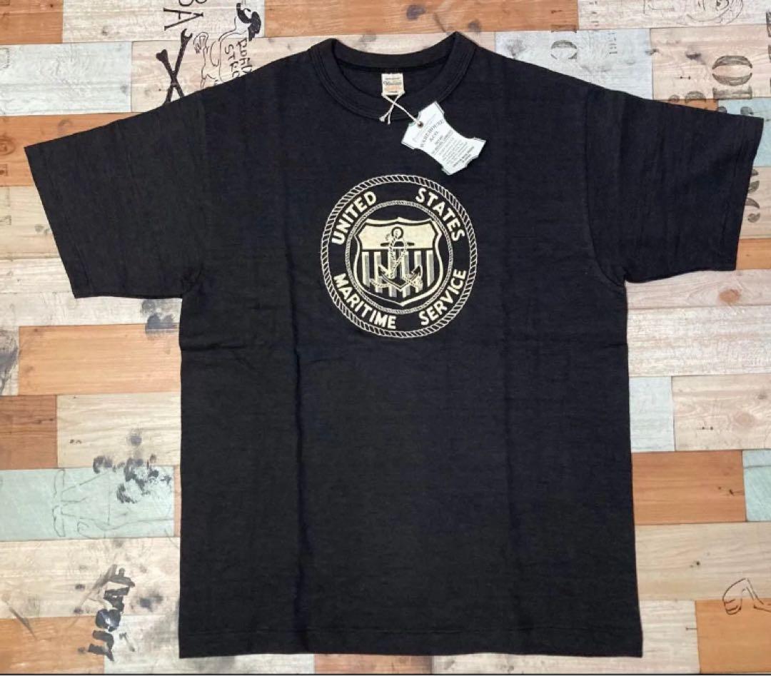 【L】未使用品ウエアハウスU.S. MARTIME SERVICE BK tee