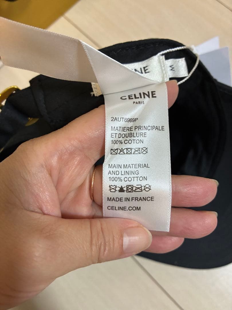 ✴︎新品未使用✴︎CELINE ブラック ベースボールキャップ、M、メンズ
